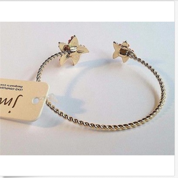 Coral Bead Starfish Cuff Cable Bracelet Nautical Beach Gold Plated Adjustable - Picture 9 of 10